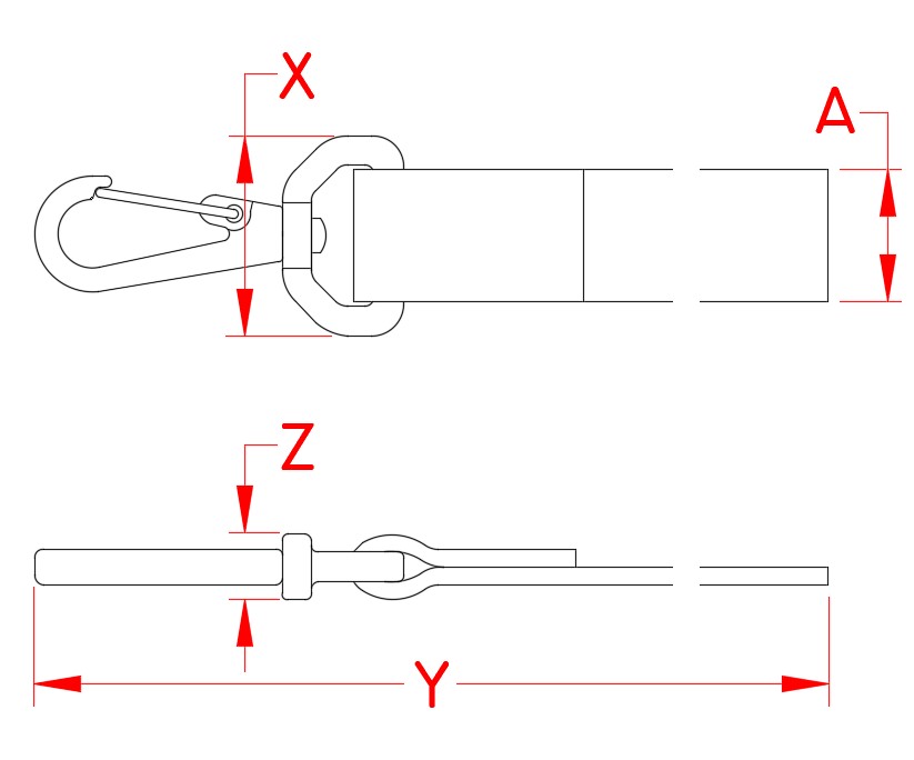 Webbing Assembly with Swivel Clip, 1